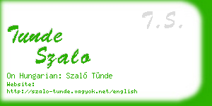 tunde szalo business card
